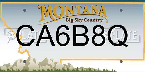 CA6B8Q Montana License Plate