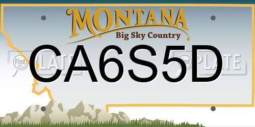 CA6S5D Montana License Plate