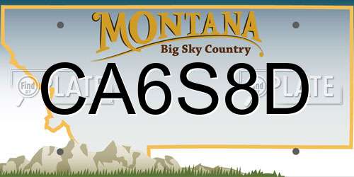 CA6S8D Montana License Plate