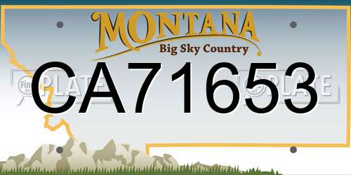 CA71653 Montana License Plate