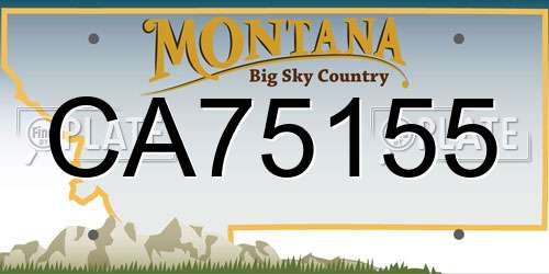CA75155 Montana License Plate