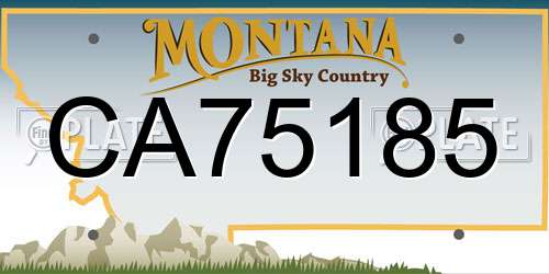CA75185 Montana License Plate