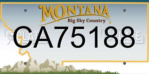 CA75188 Montana License Plate