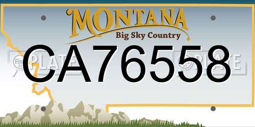 CA76558 Montana License Plate