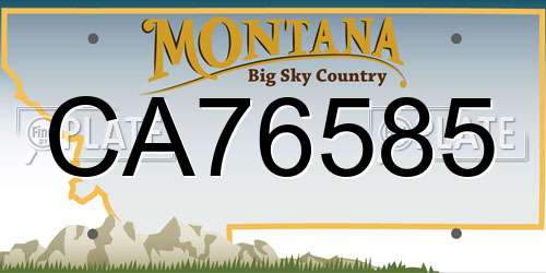 CA76585 Montana License Plate