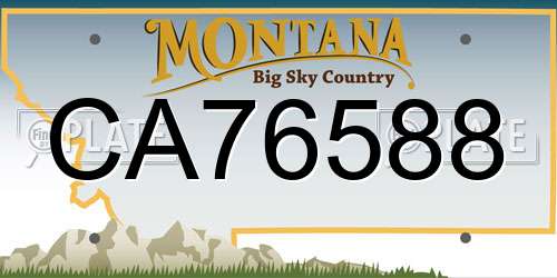 CA76588 Montana License Plate