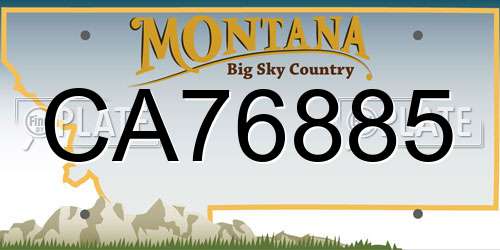 CA76885 Montana License Plate
