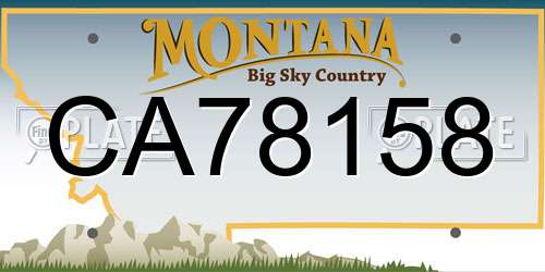 CA78158 Montana License Plate