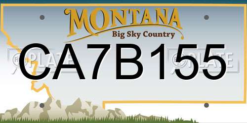 CA7B155 Montana License Plate