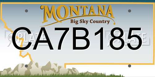 CA7B185 Montana License Plate