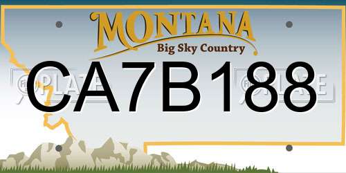 CA7B188 Montana License Plate