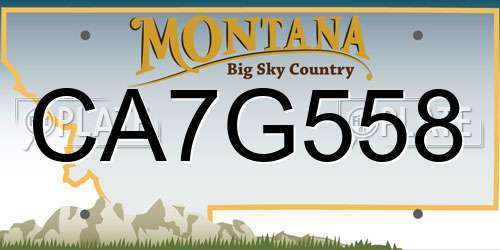 CA7G558 Montana License Plate