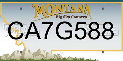 CA7G588 Montana License Plate