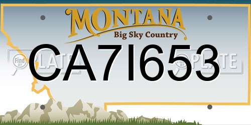 CA7I653 Montana License Plate