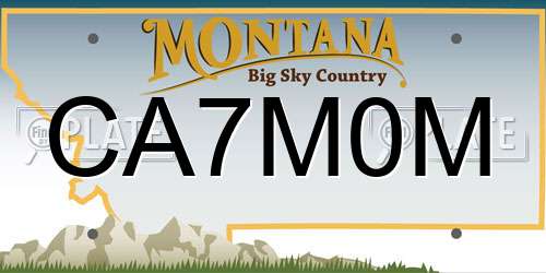 CA7M0M Montana License Plate
