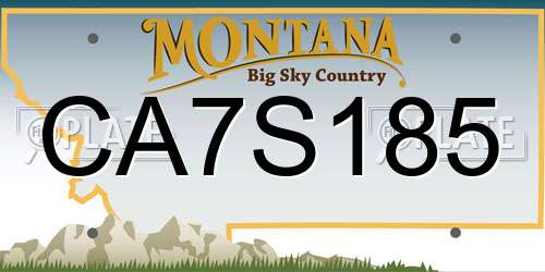 CA7S185 Montana License Plate