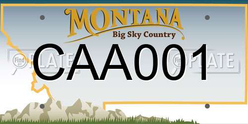 CAA001 Montana License Plate