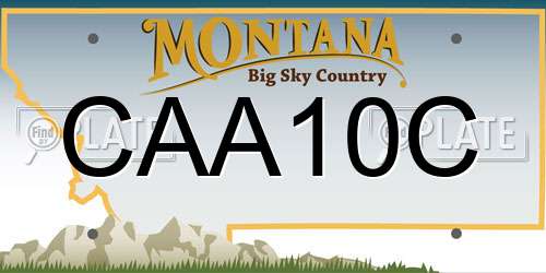 CAA10C Montana License Plate