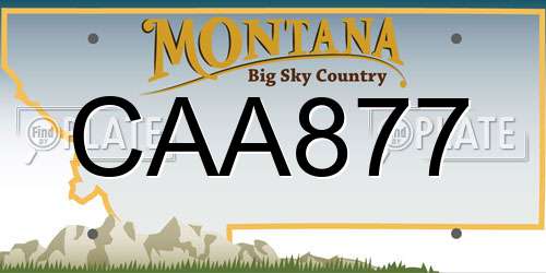 CAA877 Montana License Plate