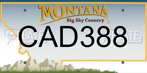 CAD388 Montana License Plate