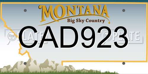 CAD923 Montana License Plate