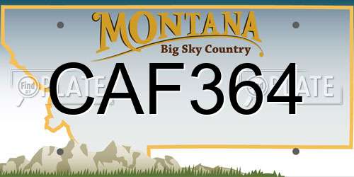 CAF364 Montana License Plate