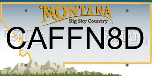 CAFFN8D Montana License Plate