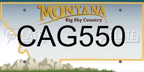 CAG550 Montana License Plate