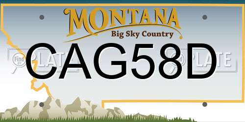 CAG58D Montana License Plate