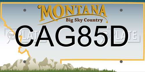CAG85D Montana License Plate
