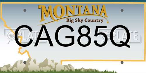 CAG85Q Montana License Plate