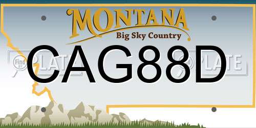 CAG88D Montana License Plate