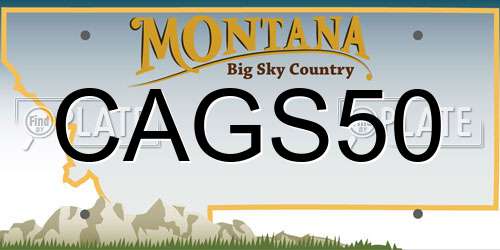 CAGS50 Montana License Plate