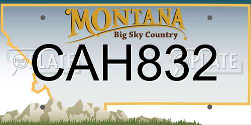 CAH832 Montana License Plate