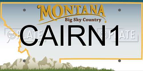 CAIRN1 Montana License Plate
