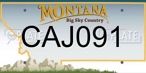 CAJ091 Montana License Plate