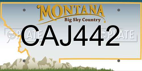 CAJ442 Montana License Plate