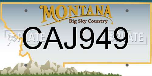 CAJ949 Montana License Plate