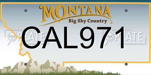 CAL971 Montana License Plate