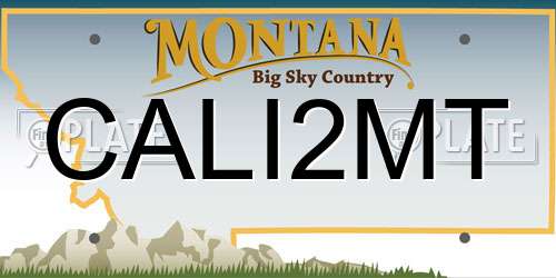 CALI2MT Montana License Plate