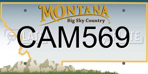 CAM569 Montana License Plate
