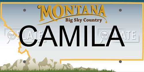 CAMILA Montana License Plate