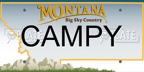 CAMPY Montana License Plate