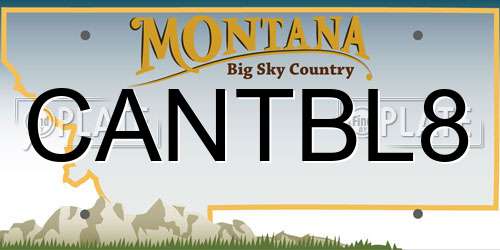 CANTBL8 Montana License Plate