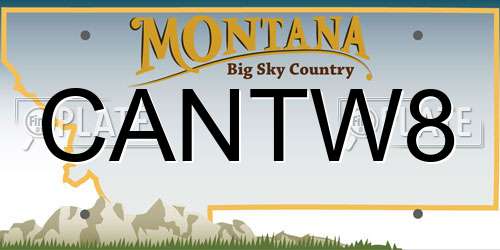 CANTW8 Montana License Plate