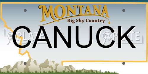 CANUCK Montana License Plate