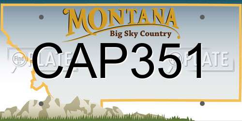 CAP351 Montana License Plate