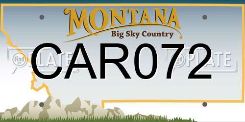 CAR072 Montana License Plate
