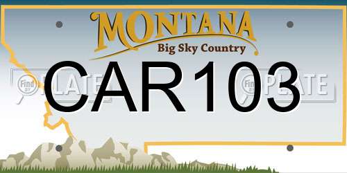 CAR103 Montana License Plate