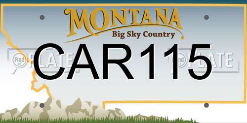 CAR115 Montana License Plate